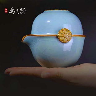 【禹之器】青瓷 快客組隨手泡（一壺兩杯）(圖)