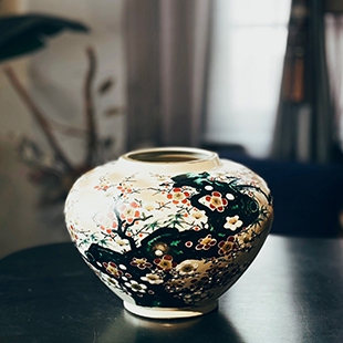 【昭和老件】Y355 九谷燒 花器(圖)